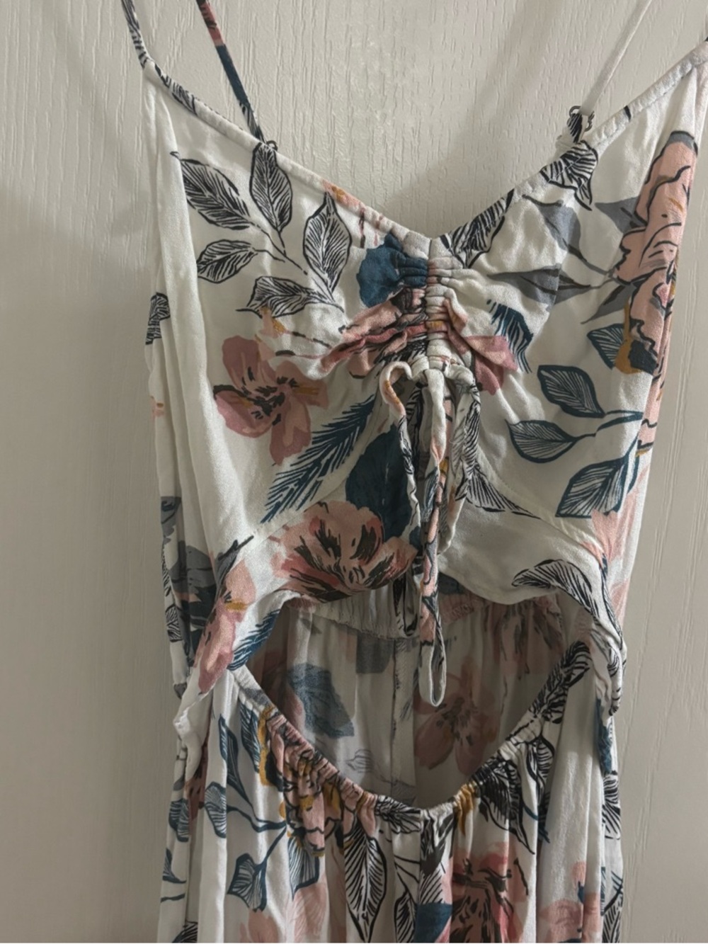 saltwater LUXE Cream Floral Cutout Jumpsuit cropped leg - Picture 2 of 6